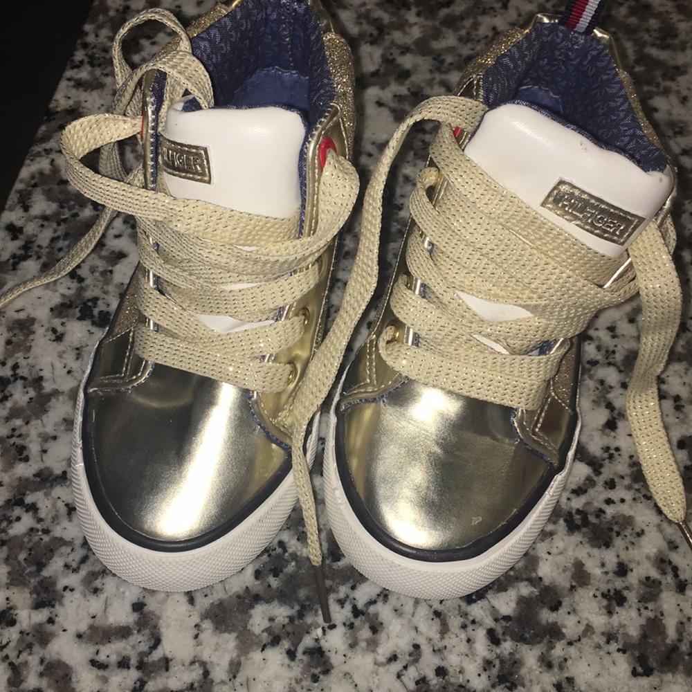 Tommy Hilfiger toddler gold sneakers